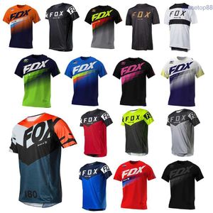 Hdqy T-shirts pour hommes Maillots de descente pour hommes Bat Fox Chemises de vélo de montagne Offroad DH Maillot de moto Camiseta T-shirt de motocross Racing VTT