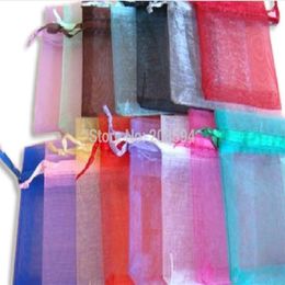 HDYU Drawable Organza Bags 9x12 cm Wedding Gift Bags Jewelry Packing Bags Wedding Pouches Multi-Colors 100pcs lot3216