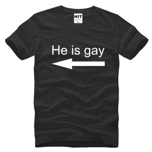 il est gay drôle lettre imprimé coton t-shirts décontracté tops t-shirts col rond pour hommes été décontracté style de rue manches courtes sujet gay mans mode tops flèche graphique tee