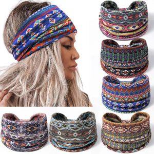 Hoofdbands Bloemen Afrikaanse workouthoofd Wraps Yoga Sweatband Cotton Head Sjalfs Boheemse haaraccessoires voor vrouwelijke meisjes 240416