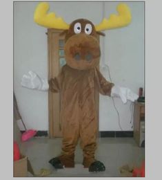 Hoofd Brown Moose Mascot Costume voor Chrismtas voor Volwassene tot Wearcarnival Fancy