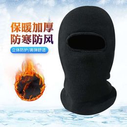 Couvre-chef pour équipement de cyclisme en plein air d'hiver, masque facial coupe-vent chaud pour moto tricoté, usine d'isolation de ski en peluche et épaisse 987158