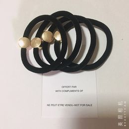 Head Fashion Black C Rope Glossy Metal Mark Rubber Band Hair Rope Items Suit For Hand Chain Elastic Hair Gift