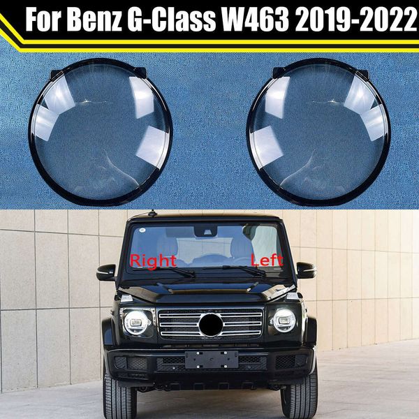 Cubierta de faro delantero para mercedes-benz clase G W463 2019-2022, cubierta de lente de faro delantero de coche, tapas de lámpara de cristal, carcasa de faro