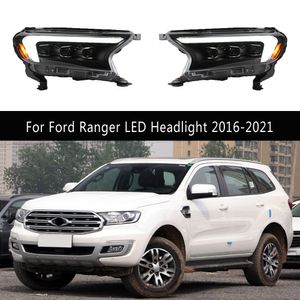 Hoofd Lamp Drl Dagrijverlichting Streamer Richtingaanwijzer Koplamp Voor Ford Ranger Led Koplamp 16-21 Auto Accessoires auto Deel