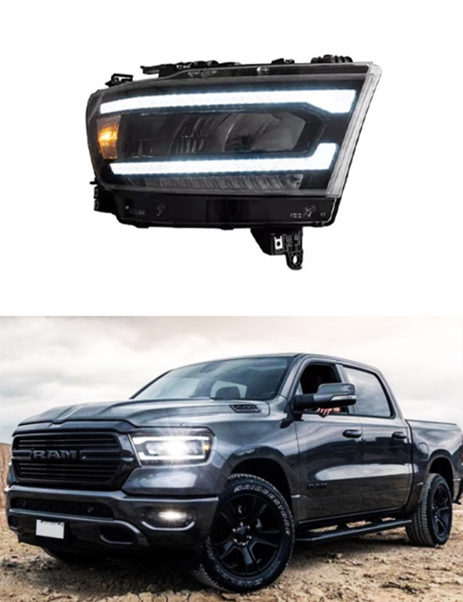 Dodge Ram 1500 için kafa lambası LED Gündüz Koşu Far 2019-2021 2500 Turn Sinyal Yüksek Işın Hafif Araç lens