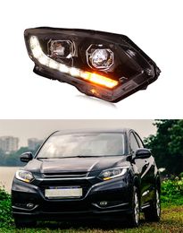 Lámpara de cabeza para Honda HRV Vezel LED faro de conducción diurna 2015-2019 señal de giro Luz De Carretera lente de coche