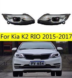 Hoofd Lamp Voor Kia K2 20 15-20 17 Rio Auto Koplampen Drl Richtingaanwijzer Hoge + Dimlicht lens Running Light Front Lamp