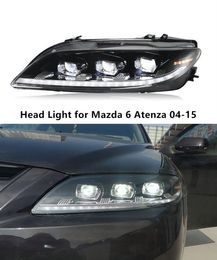 Lampe frontale pour Mazda 6 LED phare de jour 2004-2015 Atenza clignotant double faisceau lentille accessoires de voiture