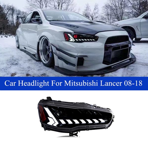 Lampe frontale pour Mitsubishi Lancer LED assemblage de phares diurnes 2008-2018 clignotant dynamique feux de route accessoires de voiture lumière