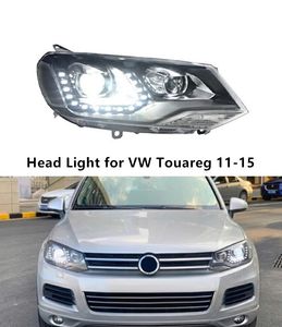 Lampe frontale pour VW Touareg LED Daytime Running Headlight 2011-2015 Turn Signal Car Light Lens Projecteur
