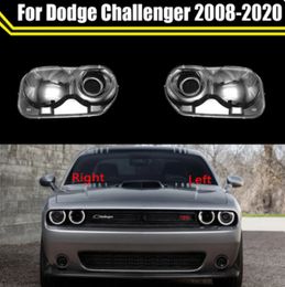 Étui de lampe frontale pour Dodge Challenger 2008 ~ 2020, couvercle d'objectif de phare avant de voiture, abat-jour en verre, capuchons de lampe, coque de phare