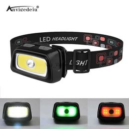 Head lamps ANYIGE Mini lampe frontale 1000 Lumen R5 LED étanche IPX4 AAA phare rouge vert 6 Modes lampe frontale stroboscopique lumière Flash lampe torche HKD230922