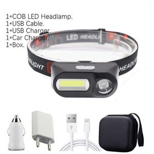 Hoofdlampen drop verzending 5 modi LED met oplaadbare 18650 batterij USB draagbare zaklamp lantaarn headlamp outdoor camping koplamp p230411
