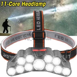 Head lamps Tête phare lampe de chasse étanche Camping phare torche 11 Rechargeable course en plein air puissant randonnée phare HKD230922