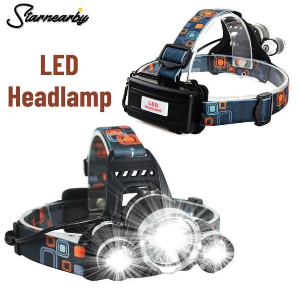 Lámparas de cabeza Linterna frontal LED Linterna frontal Linterna impermeable Luz principal Camping Senderismo Pesca Minería Luz 3 Linternas delanteras P230411