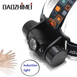 Head lamps Mini capteur IR phare LED Induction 1000LM phare 18650 torche étanche Rechargeable pour Camping chasse HKD230922