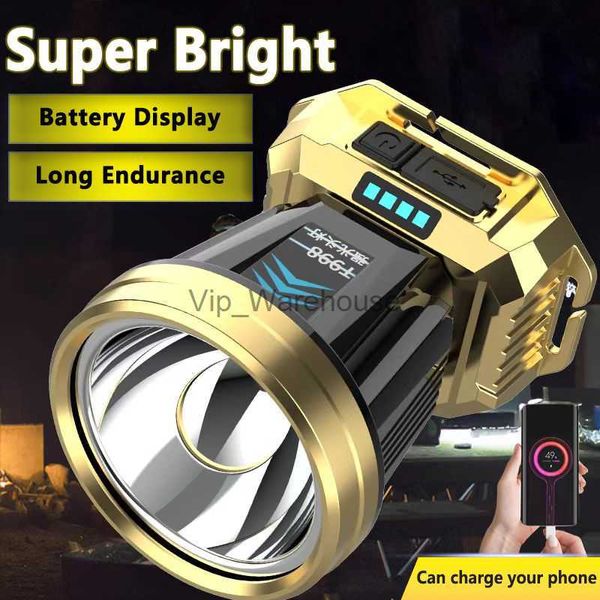 Head lamps Nouveau LED fort phare USB charge Super lumineux Rechargeable lampe frontale nuit pêche travail à domicile Mine lumière champ longue tir HKD230922