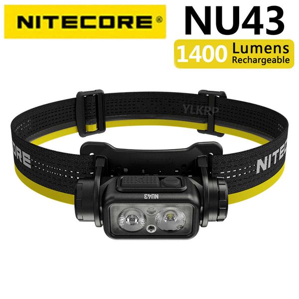 Lampade frontali NITECORE NU43 nuova lampada frontale ad alta corrente con batteria al litio 3400MAh P230411