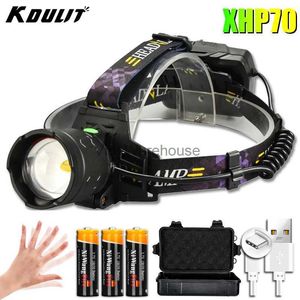 Head lamps XHP70 puissant LED phare à Induction USB Rechargeable 3*18650 avec batterie tête lampe de poche pêche en plein air Camping tête torche HKD230922