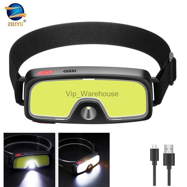 Head lamps ZHIYU COB lampe frontale Rechargeable batterie intégrée lampe frontale conception montée sur la tête pratique pour le Camping lumières de pêche escalade HKD230922