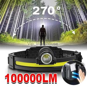 Head lamps ZK30 1W Lumens Led Headlamp 7Modes XPG+COB Sensor Headlight Head Torch Flashlight Built Battery Head Lamp For Fishing Hunting HKD230922