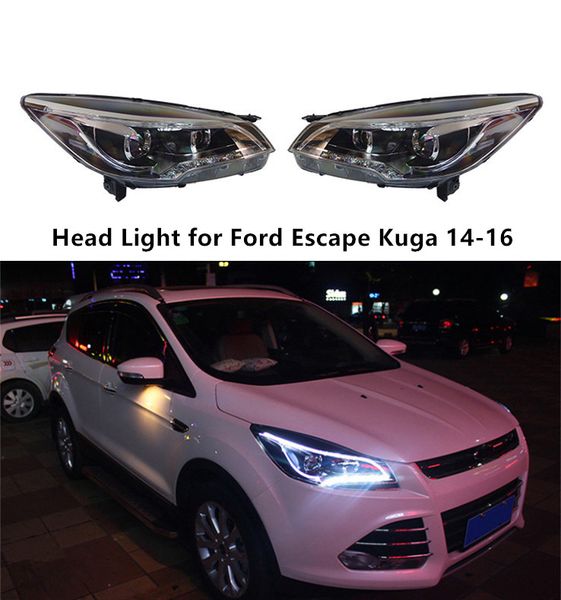 Phare pour Ford Escape Kuga LED phare de jour 2014-2016 clignotant feux de route lentille de projecteur