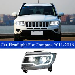 Hoofdlicht voor Jeep Compass 2011-2016 Auto Koplamp Montage LED High Beam Dynamic Turn Signal Koplampen Auto Accessoires Lamp