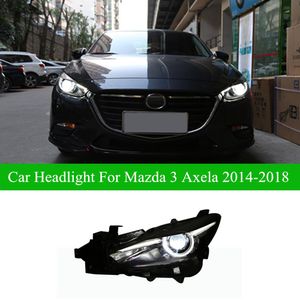 Hoofdlicht voor Mazda 3 Axela LED Daytime Running Headlight Assembly 2014-2018 Dynamische draai Signaal Dual Beam Lens Auto Accessoires Lamp