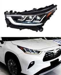 Faro delantero para Toyota Highlander, faro LED de conducción diurna, señal de giro, lámpara de doble haz, lente de coche, 2021-2022