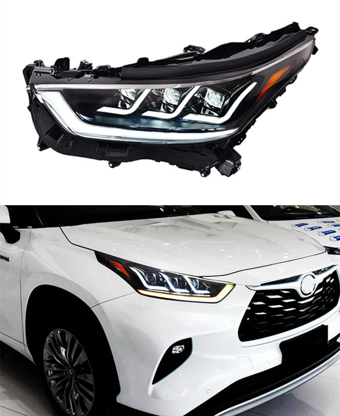 Головной фонарь для Toyota Highlander, светодиодные дневные ходовые фары 2021-2022, указатель поворота, двухлучевая лампа, автомобильные линзы