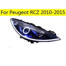 Koplampen voor Peugeot RCZ LED Koplamp 20 10-20 15 Richtingaanwijzer Voorlicht Grootlicht Angel Eyes