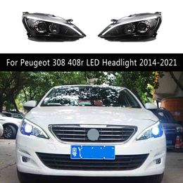 Hoofd Lmap Dagrijverlichting Streamer Richtingaanwijzer Voor Peugeot 308 408r LED Auto Koplamp 14-21 Grootlicht angel Eye Projector Lens