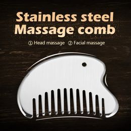 Hoofdmassagekam meridianen kam huid gua sha haar gladmakende gezonde spa -fysiotherapie 304 roestvrij staal guasha kam 240422