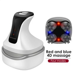 Masseur de tête 4D électrique pour cuir chevelu, soins de santé, thérapie à la lumière rouge et bleue pour la croissance des cheveux, produits anti-stress, pétrissage, grattoir 231118