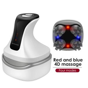 Masseur de tête 4D électrique pour cuir chevelu, soins de santé, thérapie à la lumière rouge et bleue pour la croissance des cheveux, produits anti-stress, pétrissage, grattoir 231117