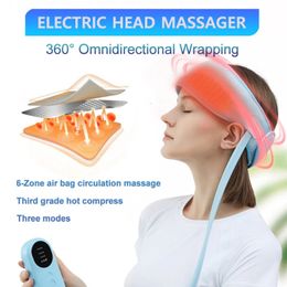 Masseur de tête pression d'air Airbag compresse pétrissage Massage soulagement de la Migraine Stress maux de tête améliorer le sommeil bandeau 231020