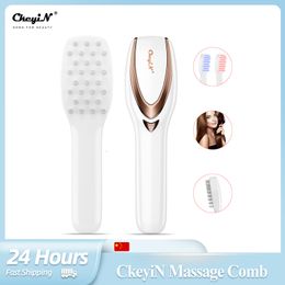 Massager de cabeza CKeyin 3 en 1 Infrarrojo eléctrico Massaje Circuario Cabello 3 Modos Vibraciones Massaje de cabello Cepillo de cuero cabelludo Pérdida de cabello 230815