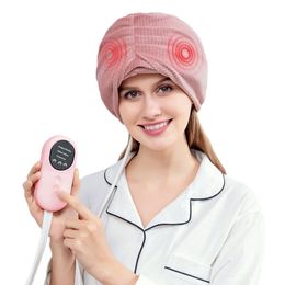 Head Massager Elektrische Verwarmde Trillingen Air Compressie Kneedkoppen SPA Voor Hoofdpijn Stress Relief En Diep Slapen 230725