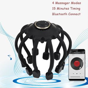 Head Massager Electric Octopus Claw Head Massager Scalp Therapeutic Head Scratcher Relief Stress Fatigue Vibration Bluetooth Hair Stimulation 230411