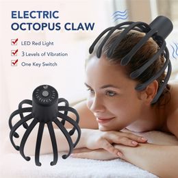 Tête Masseur Électrique Octopus Griffe Cuir Chevelu Mains Libres Grattoir Thérapeutique Soulagement Stimulation Des Cheveux Rechargeable Stress 221101