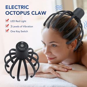 Hoofd Massager Electric Octopus Claw Scalp Massager Hands Free Therapeutic Head Scratcher Relief Hair Stimulation Oplaadbare stressverlichting 230426