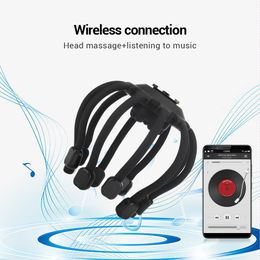Hoofdmassageapparaat Elektrisch Draadloos Muziek verbinden 4 modi Scratcher Massage Hoofdhuid Verlichten Vermoeidheid Ontspannen Hersenen USB Opladen 230825