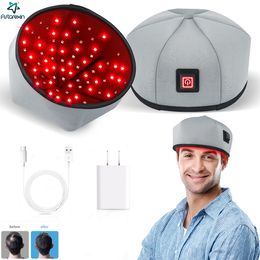 Hoofdmassager Haargroeikap Led-apparaten voor rood lichttherapie Anti-haaruitval Angst Stressverlichting Hoofdpijn Hoed Hoofdhuid Ontspanning Massager Helm 230701