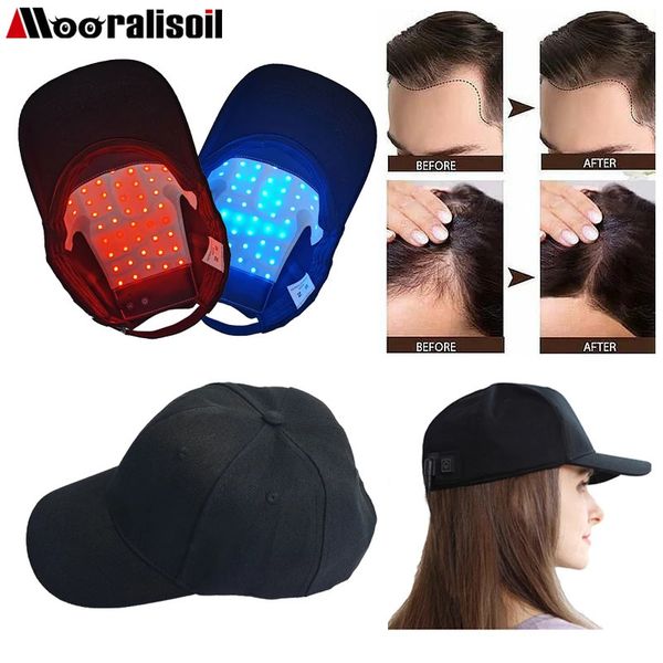 Hoofdmassager LED Red Light Infrared Hair Cap voor hergroei Anti -verlies Relax hoofdhuid hoed met en blauw 660 nm 850nm 231123