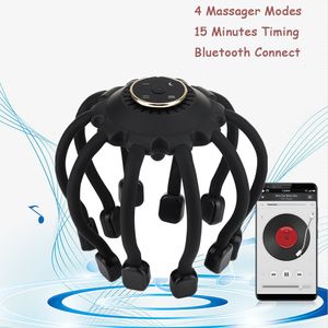 Masseur de tête Griffe de poulpe Masseur de tête électrique Scratcher du cuir chevelu Soulagement du stress Fatigue corporelle Vibration thérapeutique Bluetooth Musique Maux de tête 230211