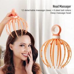 Masseur de tête poulpe cuir chevelu Stress Relax Spa soulager la pression douleur vertiges favoriser le soulagement du sommeil Instrument de Massage corporel 231020