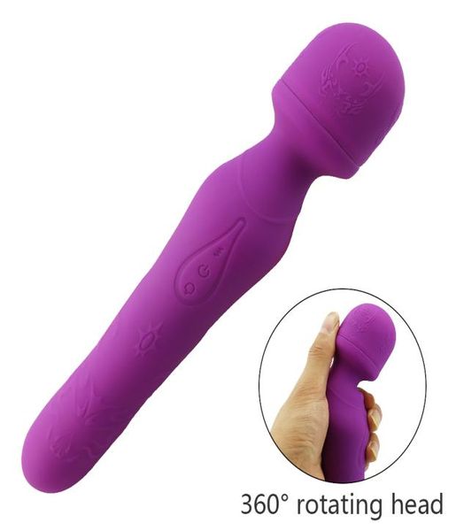 Masseur de tête en silicone Masseurs de baguettes puissantes 10 modes vibrants USB Big Massaging Magic Vibraters pour les jambes arrière Sport Recover9771411