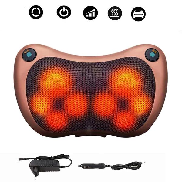 Tête de cou masseur voiture maison cervicale Shiatsu Massage cou dos taille corps électrique multifonctionnel Massage oreiller coussin 240320