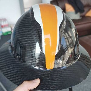 Protección para la cabeza DARLINGWELL DL-C919F Casco de seguridad de ala completa de fibra de carbono con visera de gafas Construcción de trabajo industrial ANSI Z89.1